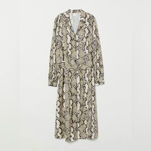 Snake pattern v-neck dress